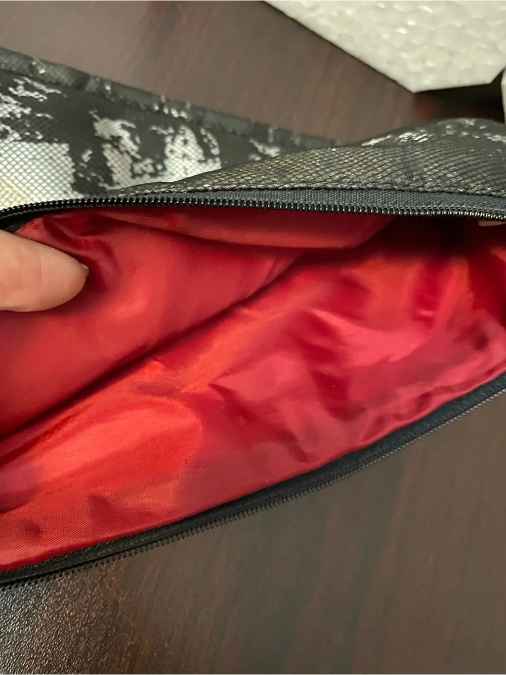 Coffin-Shaped Wristlet Clutch bag  in Black and Silver